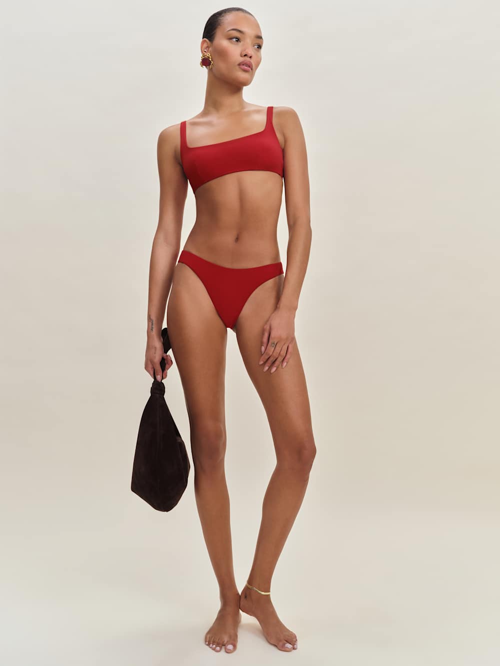 Reformation Amore Bikini Bottom - Lipstick