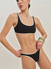 Reformation Douro Bikini Bottom - Black Fior