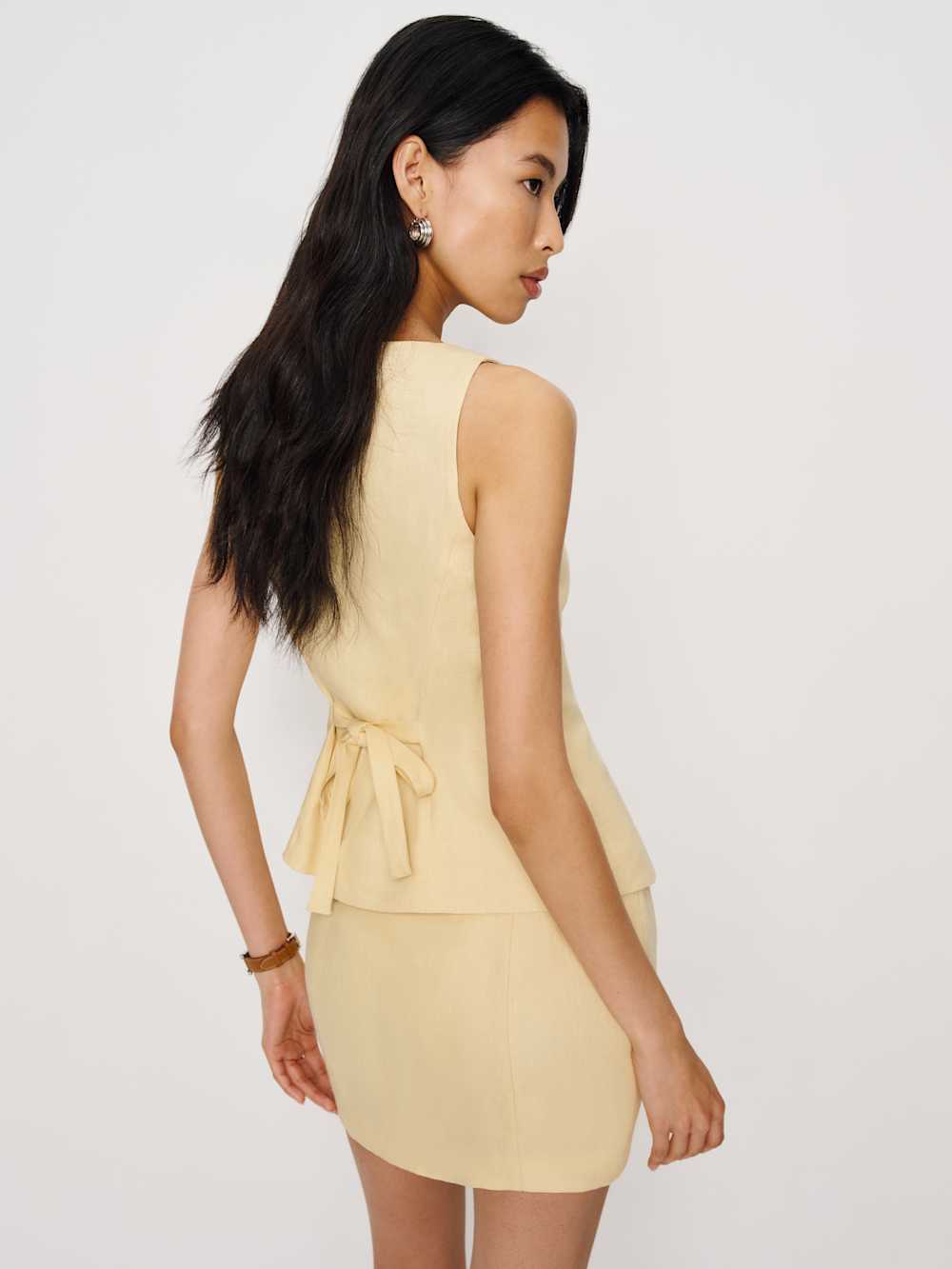 Reformation Lina Linen Two Piece - Parmesan
