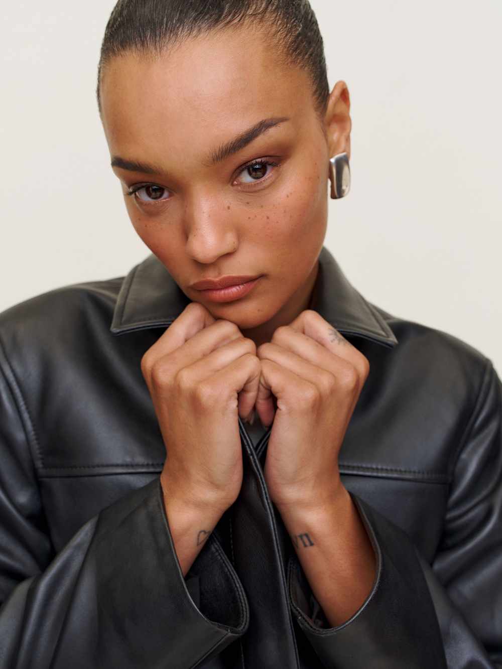 Reformation Veda Louisa Leather Jacket - Black