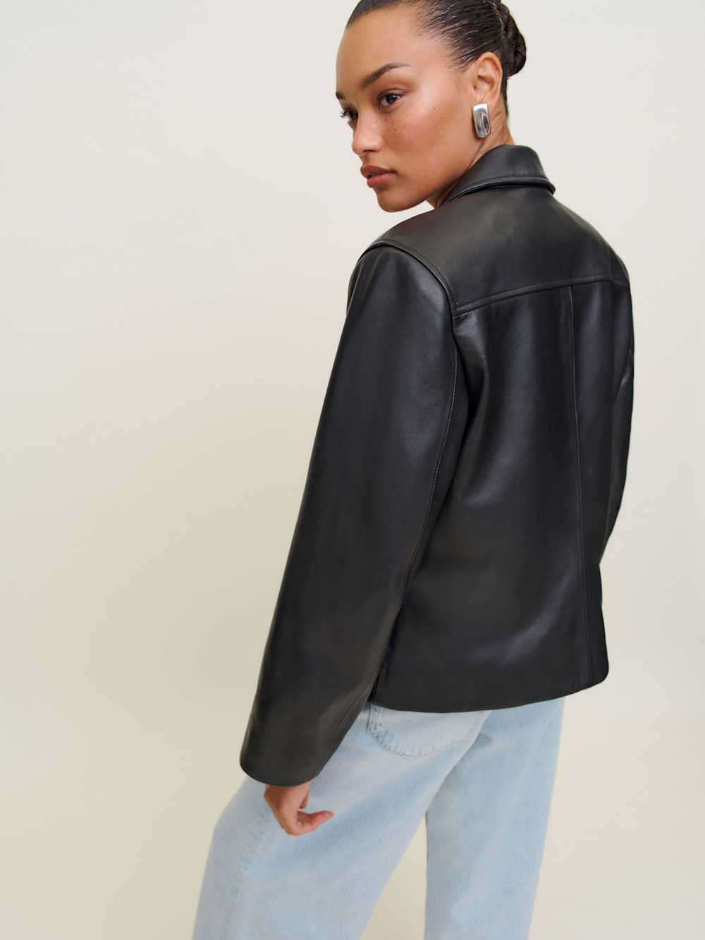 Reformation Veda Louisa Leather Jacket - Black