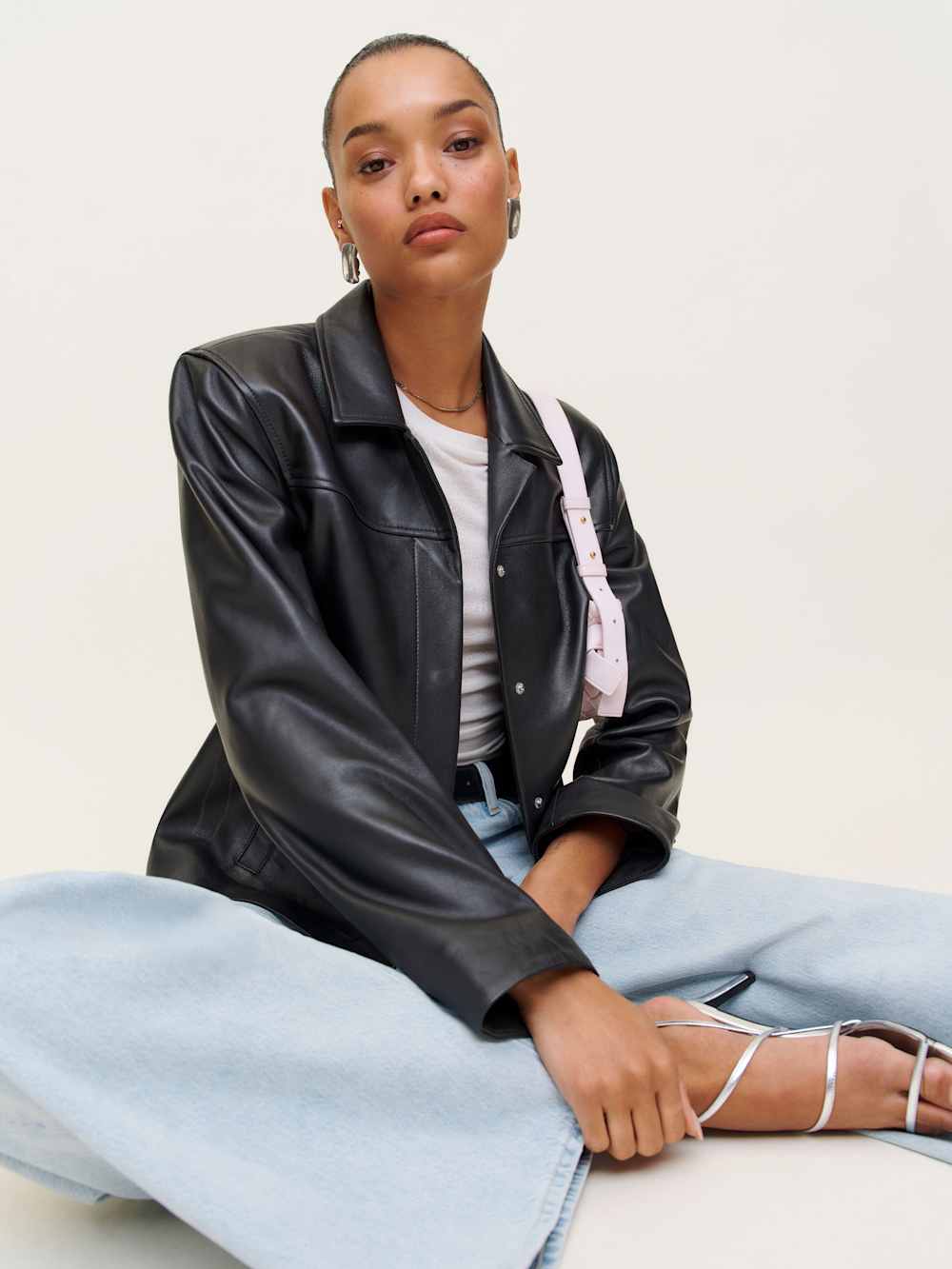 Reformation Veda Louisa Leather Jacket - Black