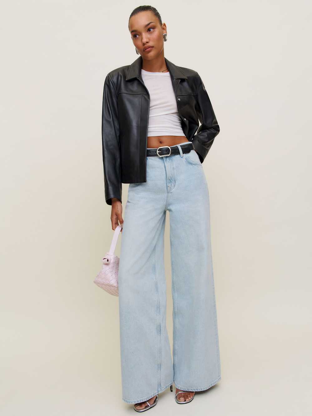 Reformation Veda Louisa Leather Jacket - Black