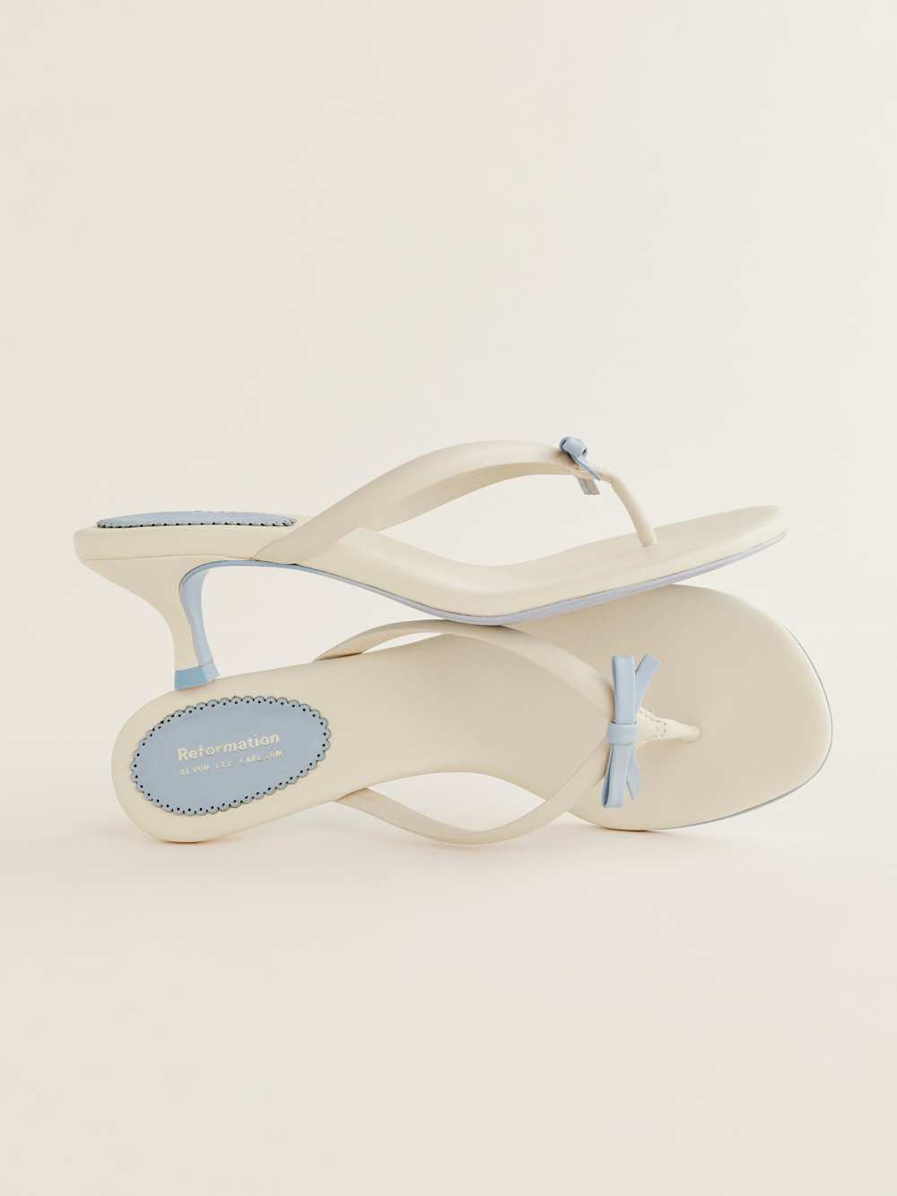 Reformation Louisa Heeled Sandal - Almond Leather