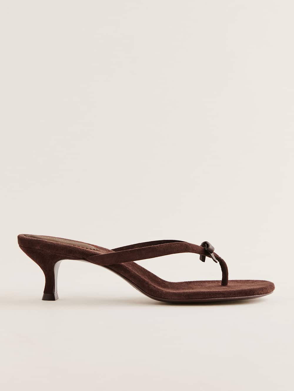 Reformation Louisa Heeled Sandal - Espresso Suede