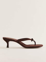 Reformation Louisa Heeled Sandal - Espresso Suede