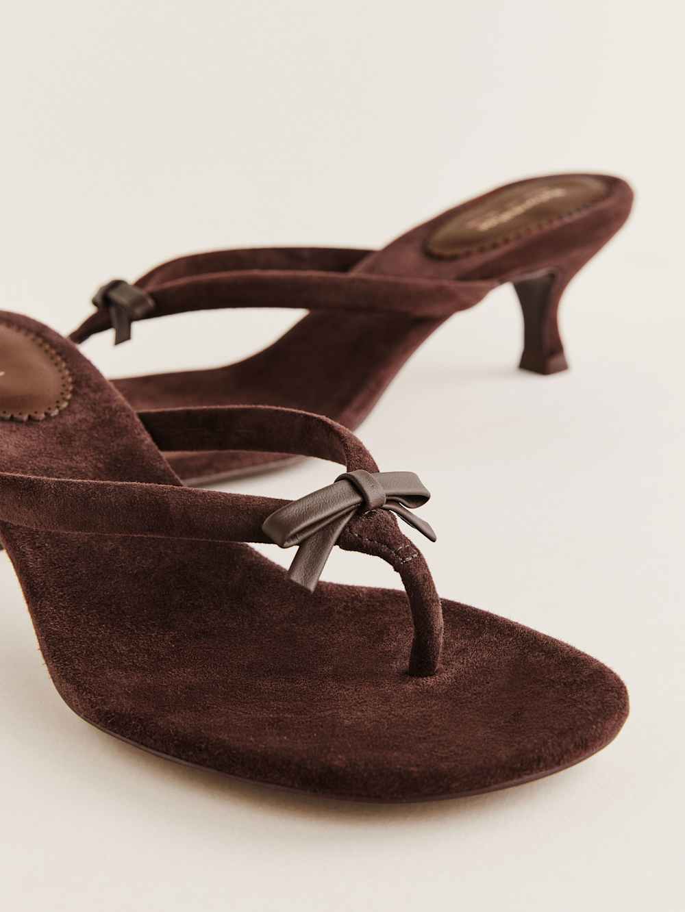 Reformation Louisa Heeled Sandal - Espresso Suede