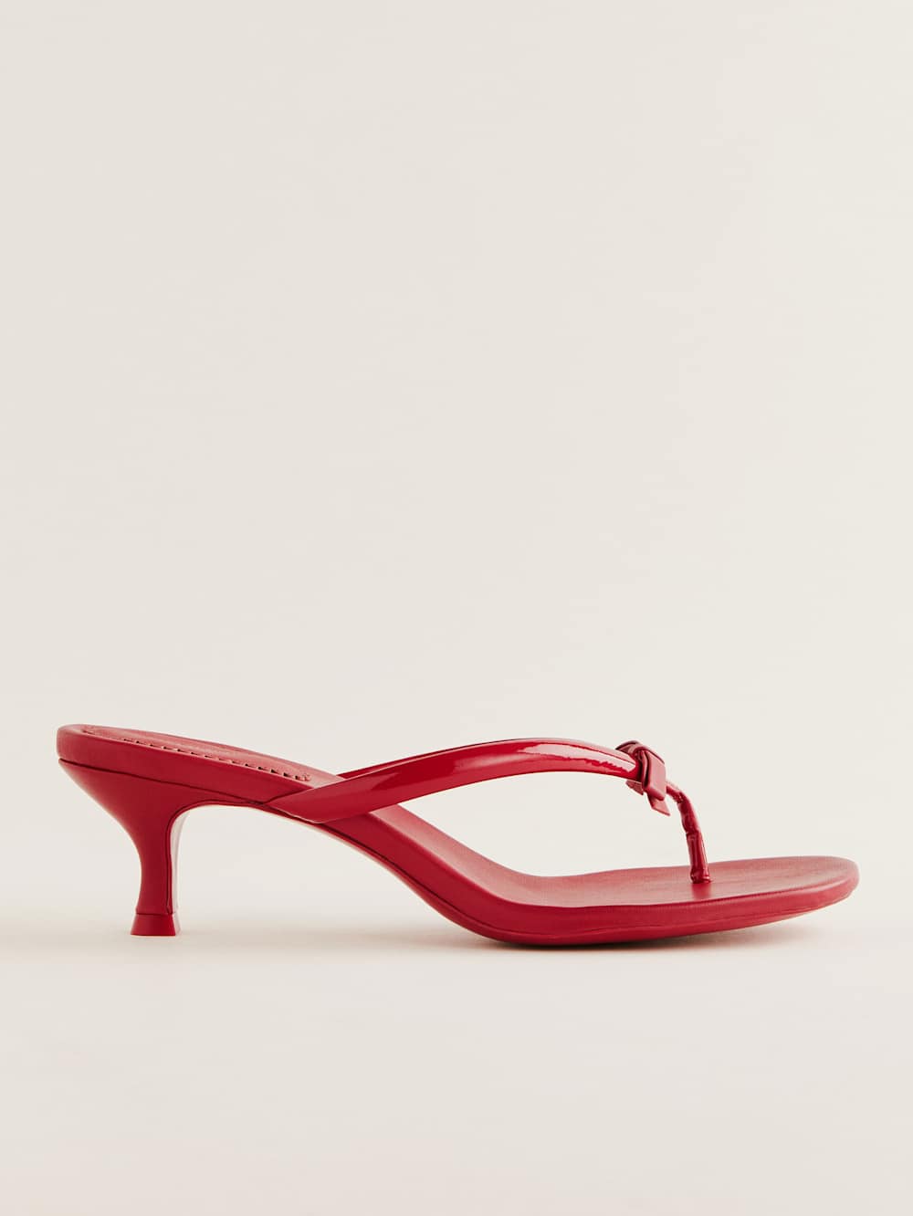 Reformation Louisa Heeled Sandal - Lipstick Leather