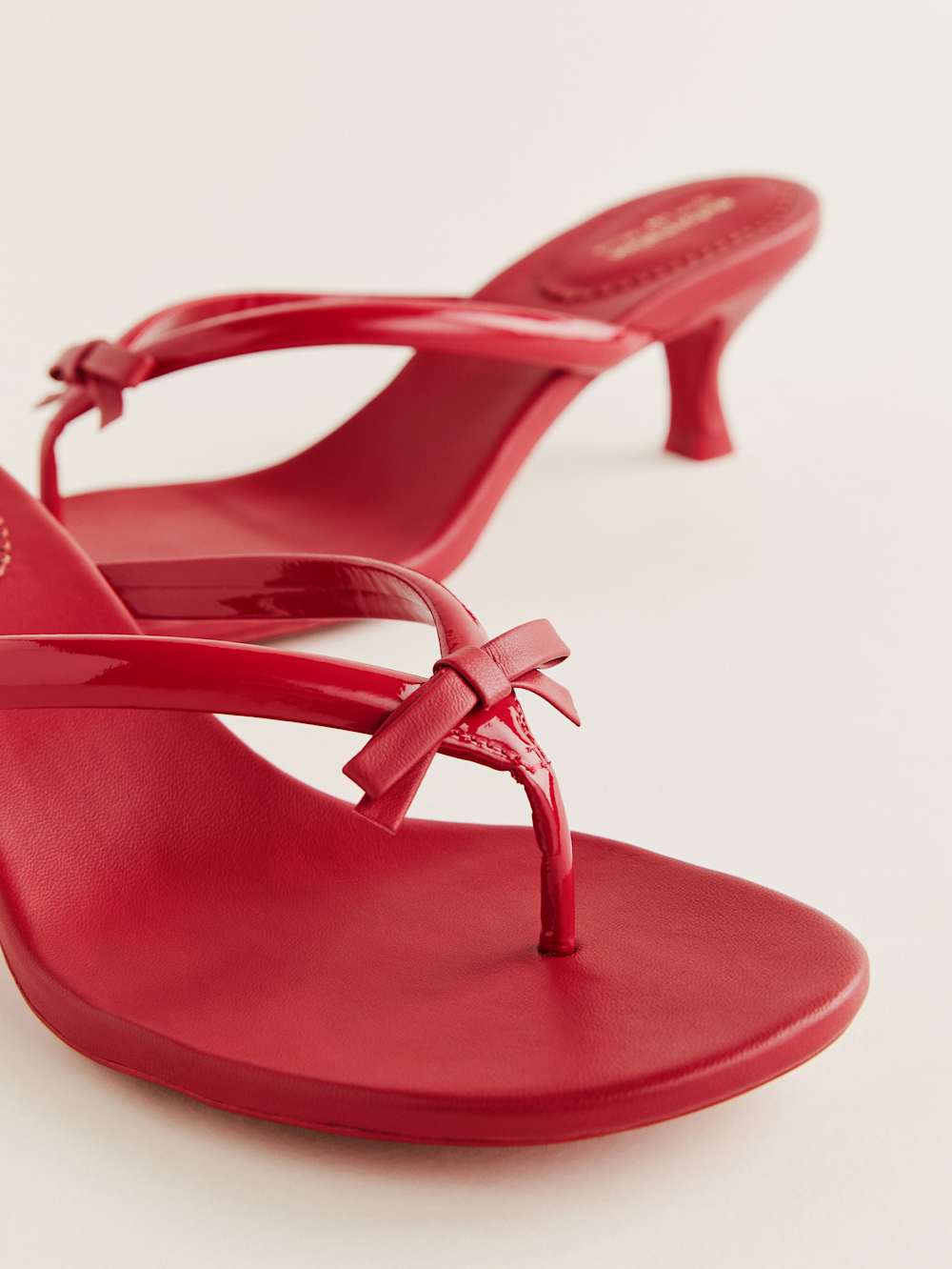 Reformation Louisa Heeled Sandal - Lipstick Leather