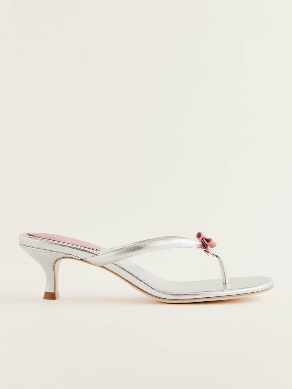 Reformation Louisa Heeled Sandal - Silver