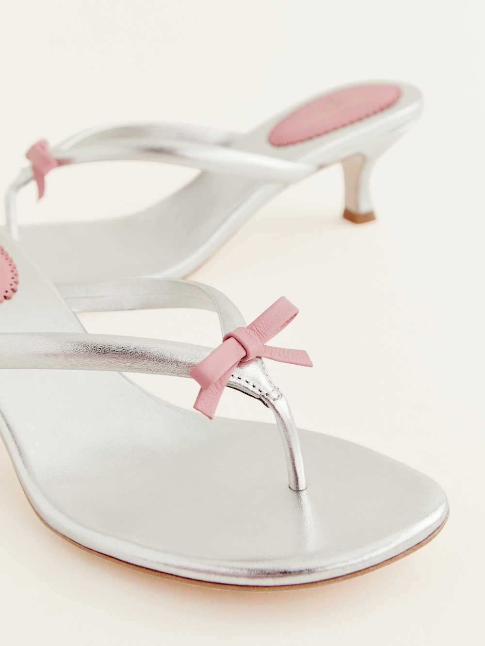 Reformation Louisa Heeled Sandal - Silver