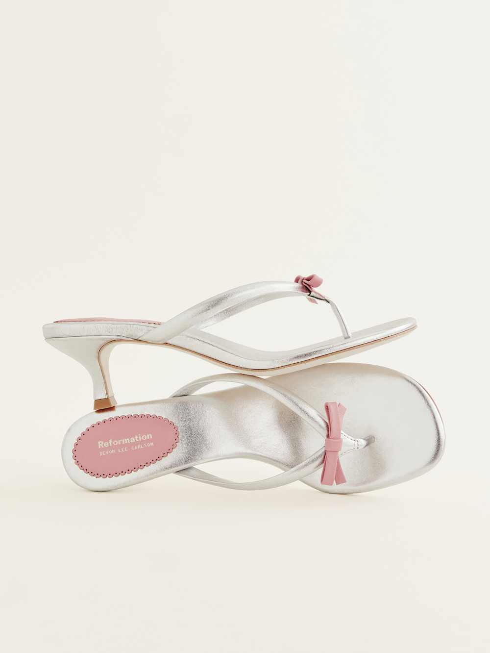 Reformation Louisa Heeled Sandal - Silver