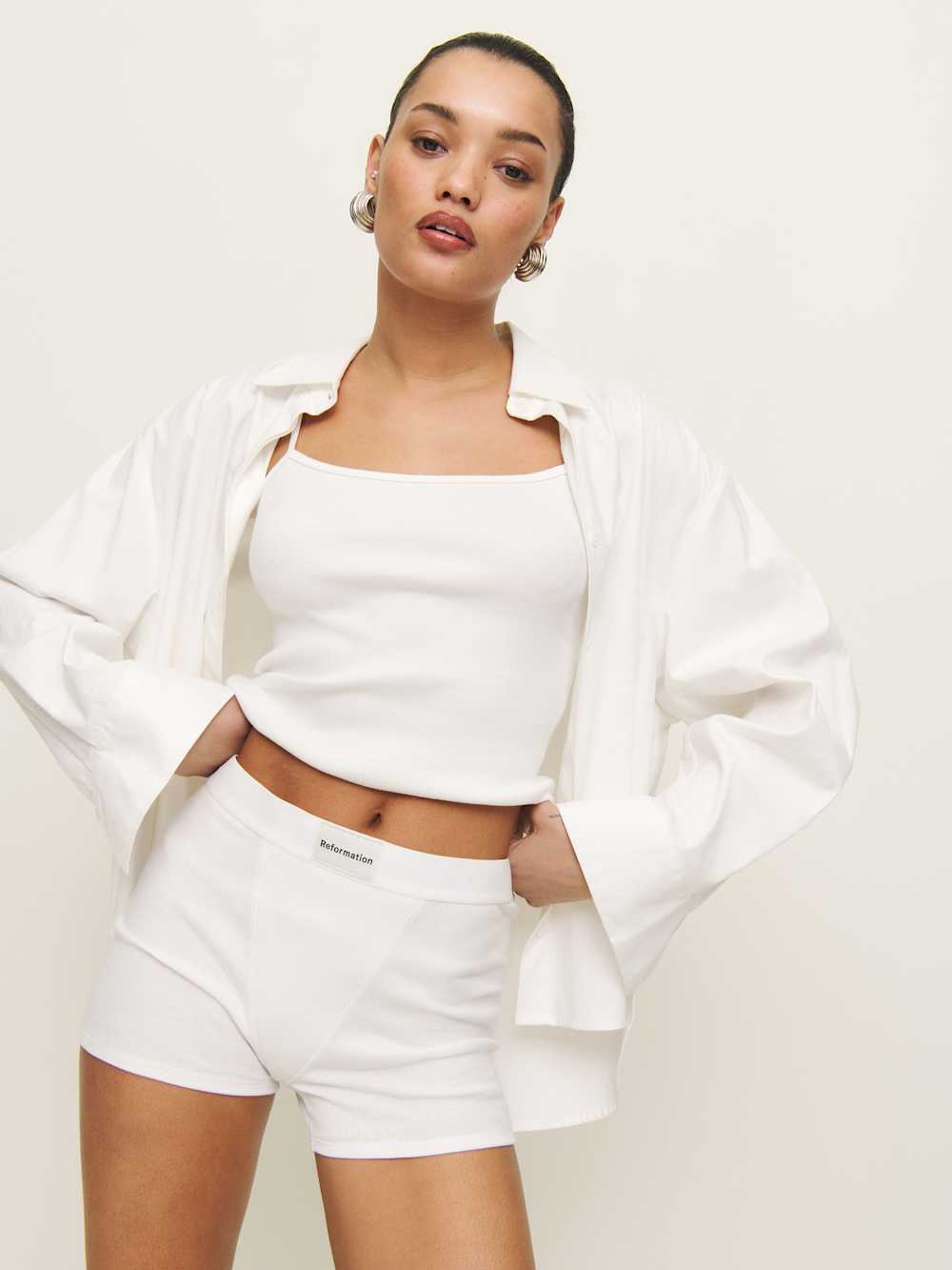 Reformation Official Boyfriend Boxer Brief - White