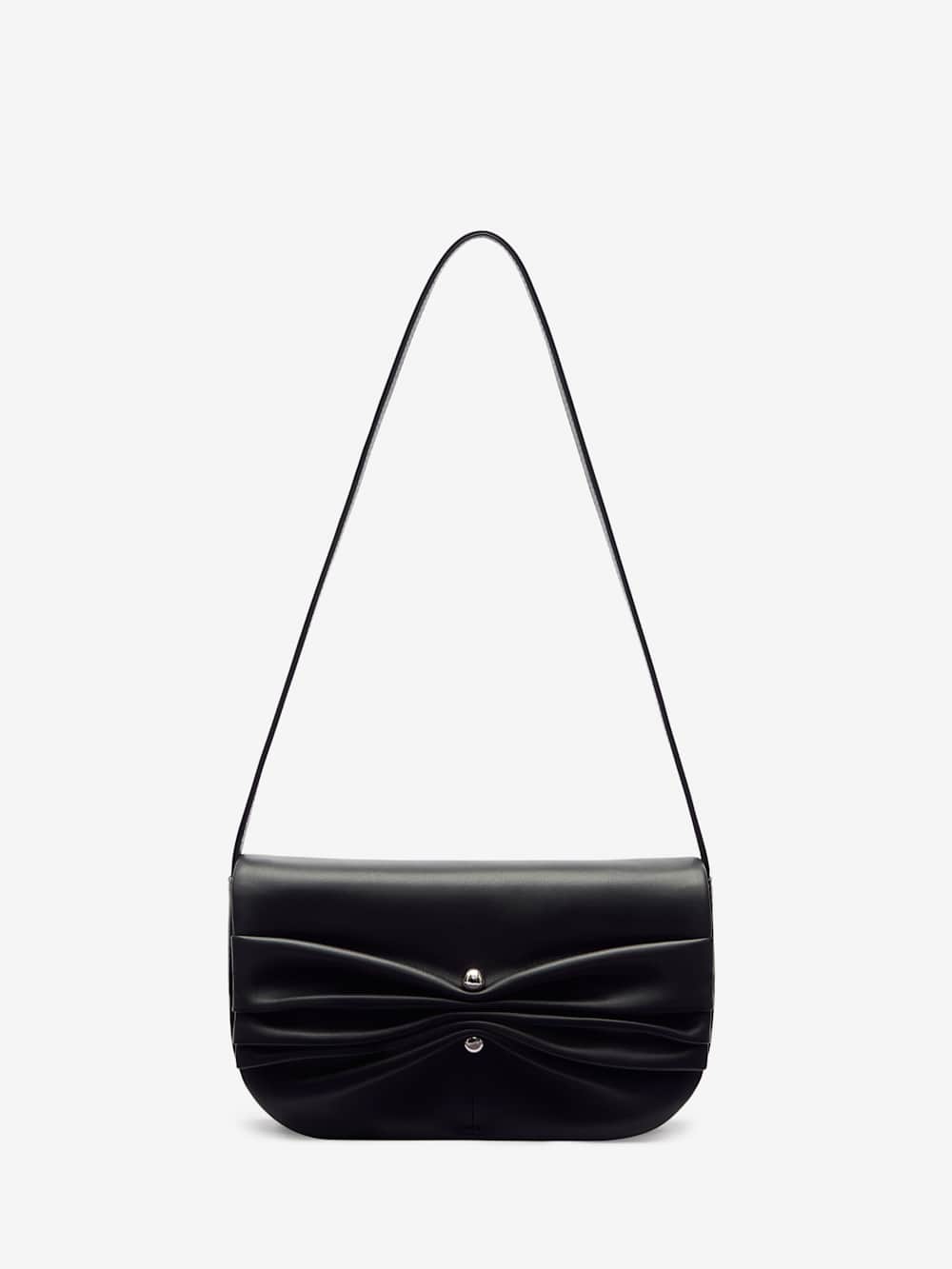 Reformation Maria Shoulder Bag - Black Leather