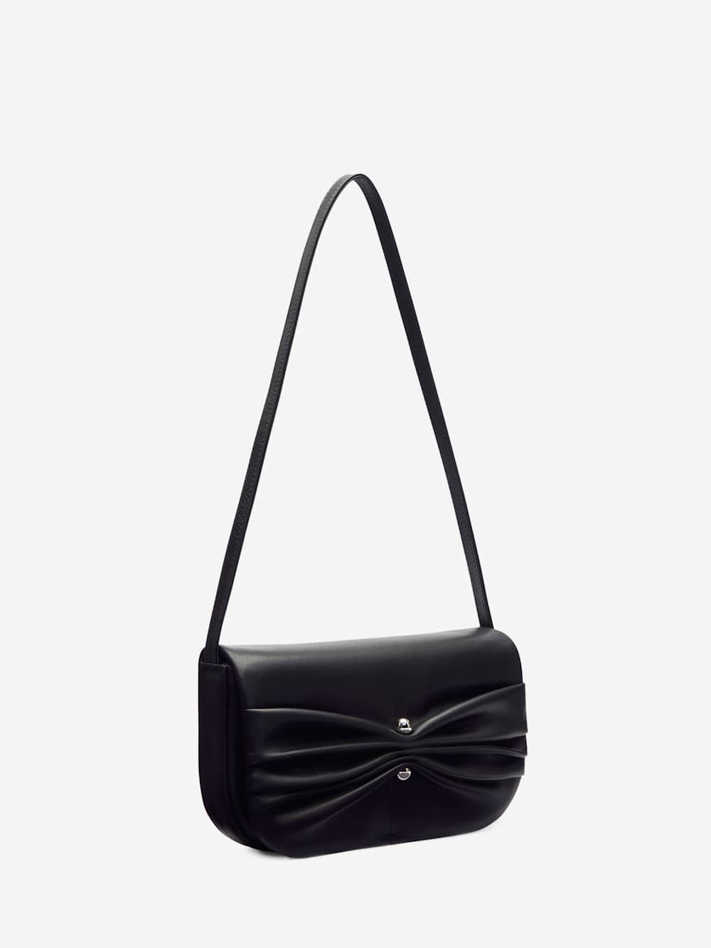 Reformation Maria Shoulder Bag - Black Leather