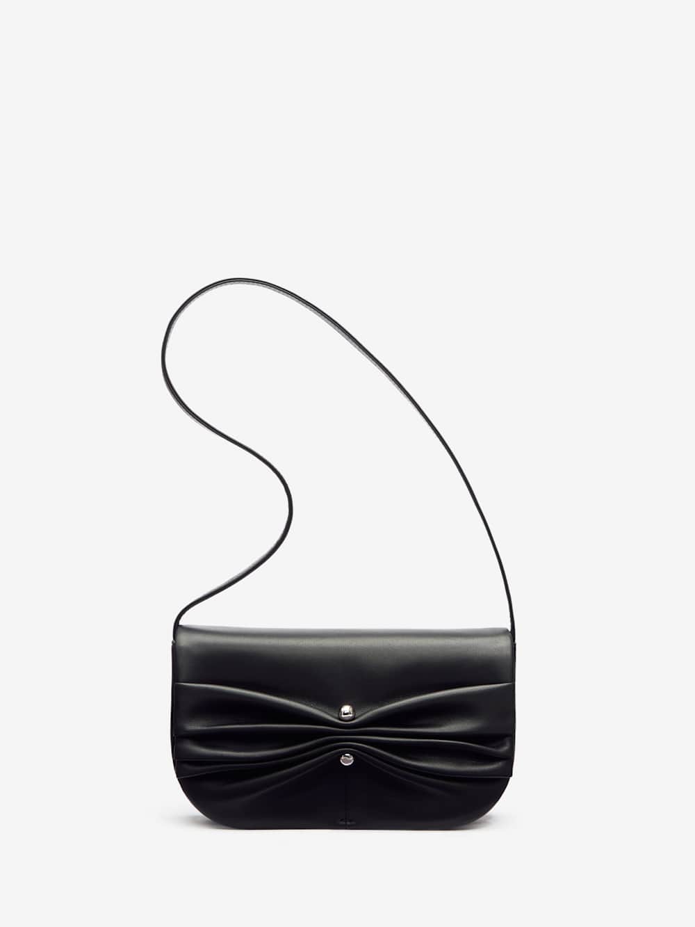 Reformation Maria Shoulder Bag - Black Leather
