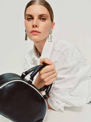 Reformation Claudia Mini Bag - Black White Leather