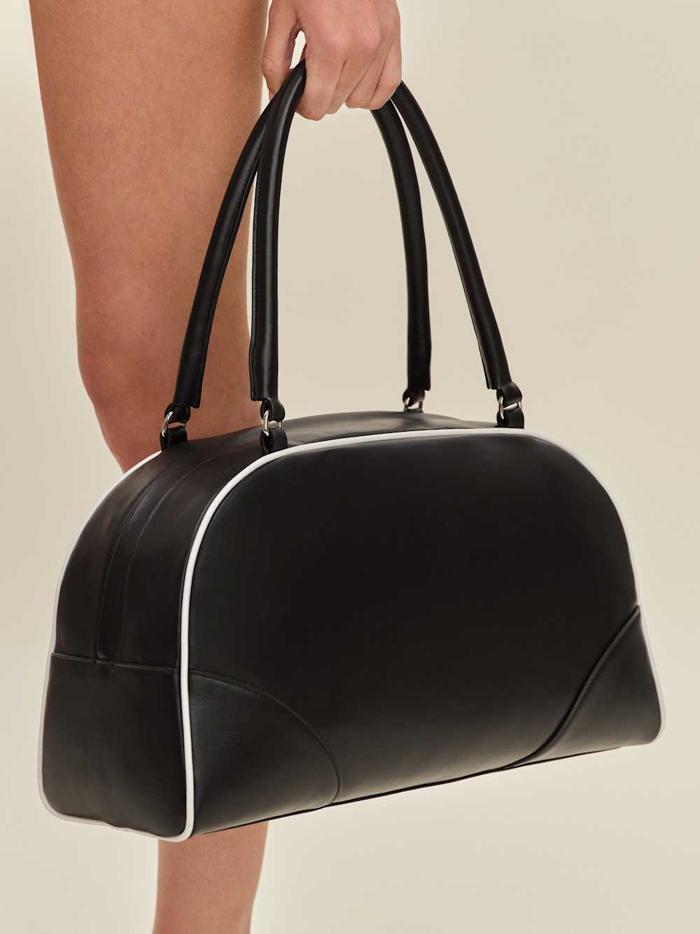 Reformation Arianna Bag - Black White Leather
