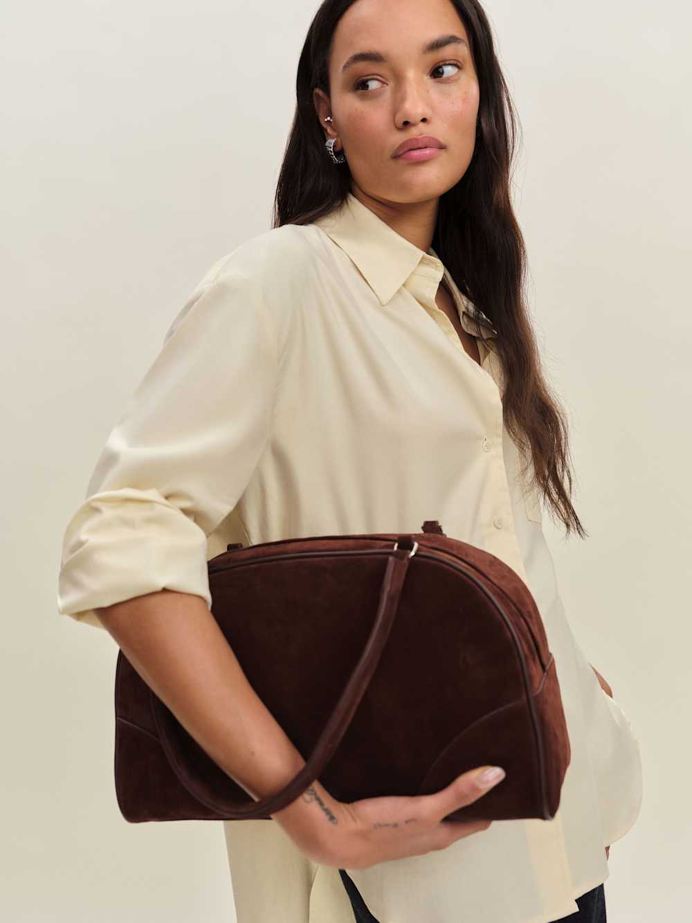 Reformation Arianna Bag - Chocolate Suede