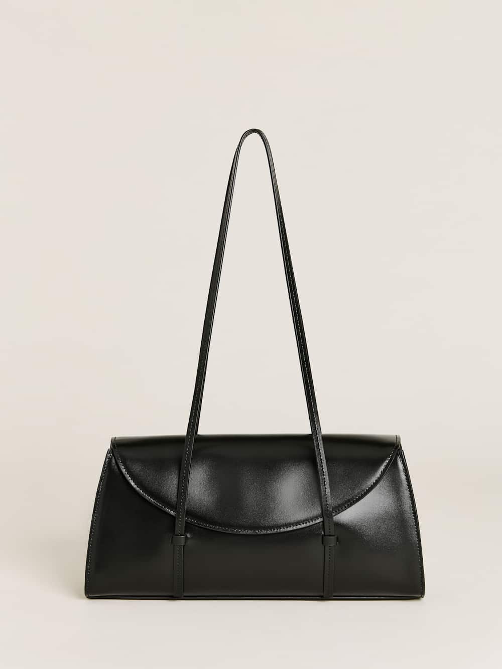 Reformation Elena Shoulder Bag - Black Leather
