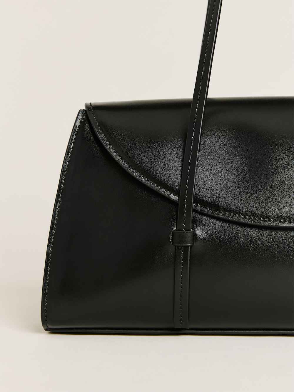 Reformation Elena Shoulder Bag - Black Leather