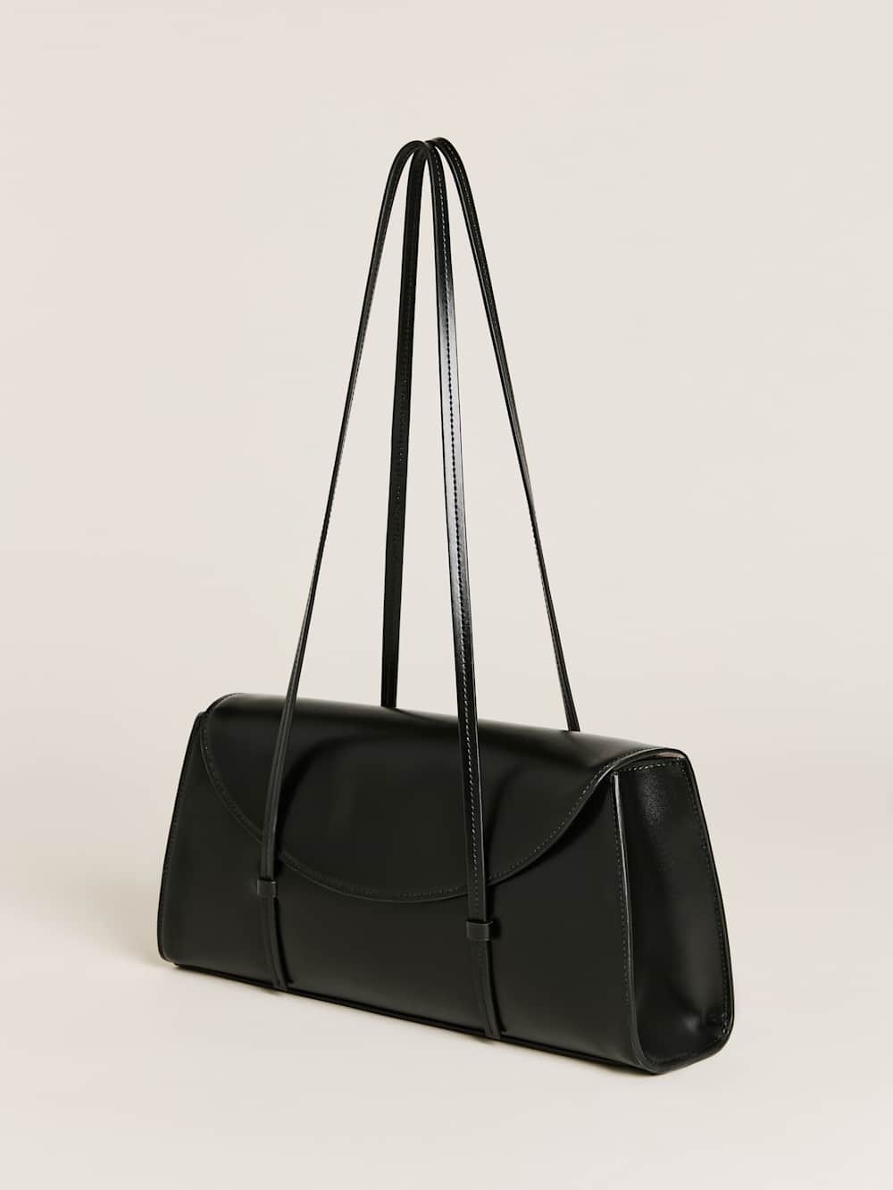 Reformation Elena Shoulder Bag - Black Leather