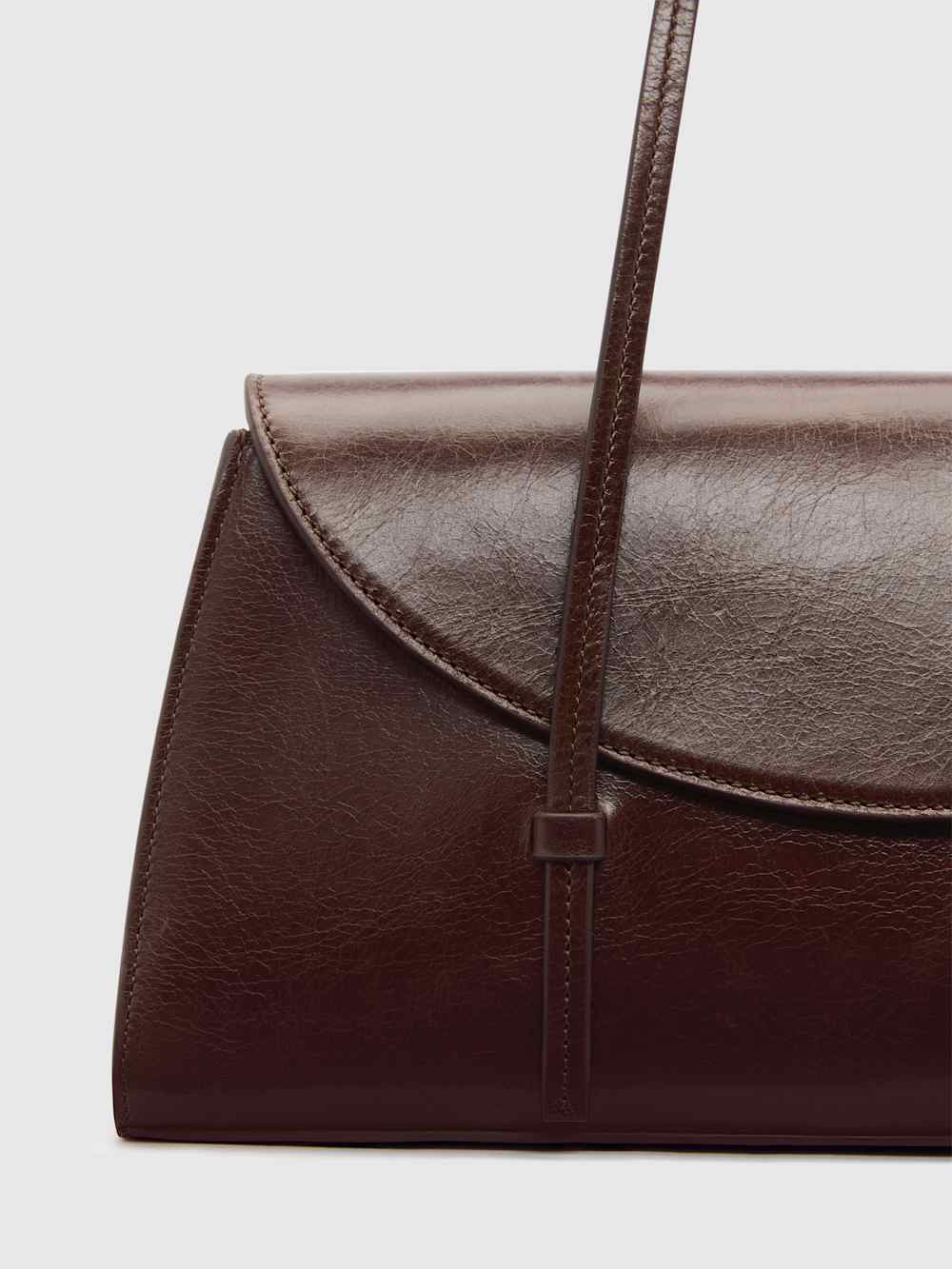 Reformation Elena Shoulder Bag - Chestnut Leather