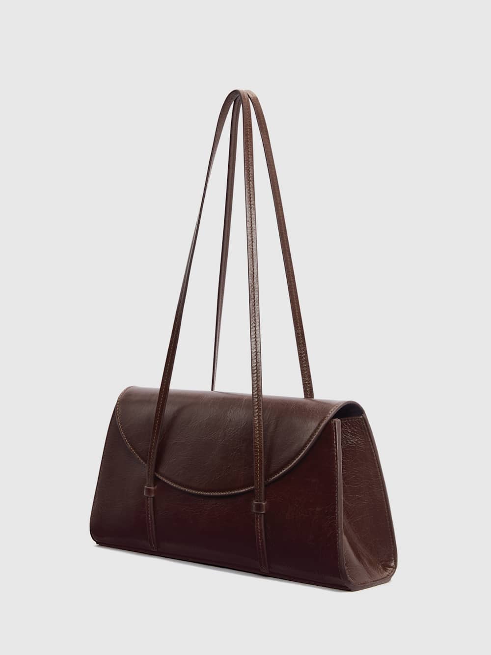 Reformation Elena Shoulder Bag - Chestnut Leather