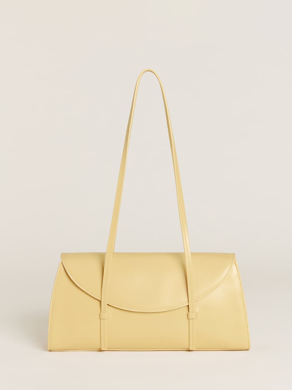 Reformation Elena Shoulder Bag - Lemon Custard Leather