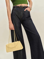 Reformation Elena Shoulder Bag - Lemon Custard Leather