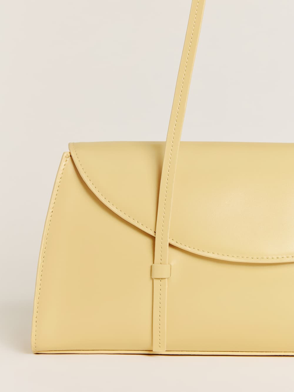 Reformation Elena Shoulder Bag - Lemon Custard Leather