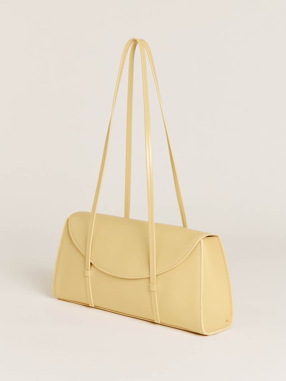 Reformation Elena Shoulder Bag - Lemon Custard Leather