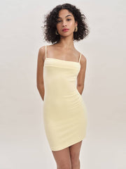Reformation Chloe Knit Shrug Dress Set - Custard