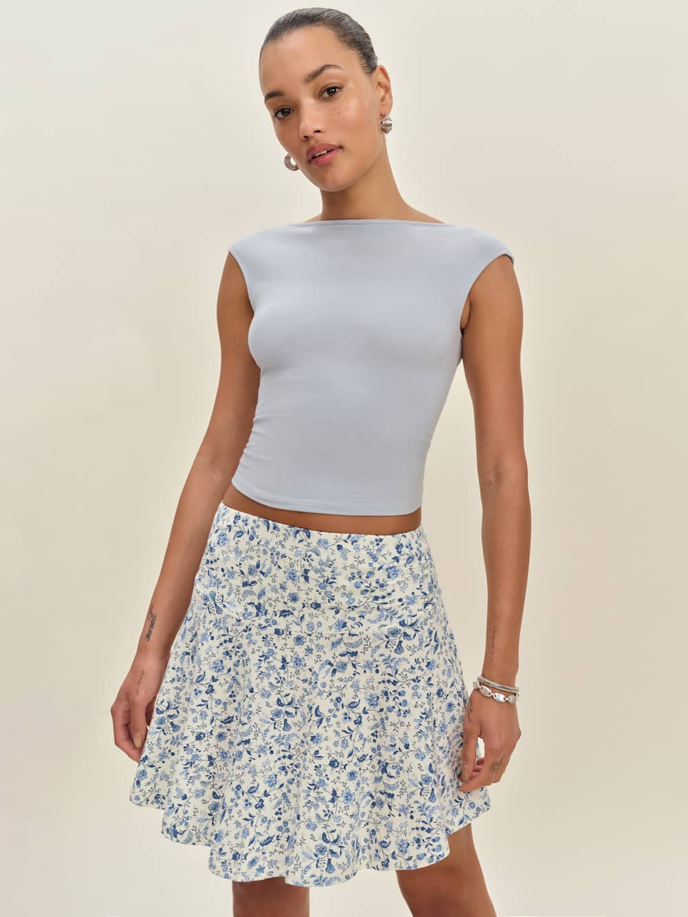 Reformation Laurie Knit Skirt - Nile