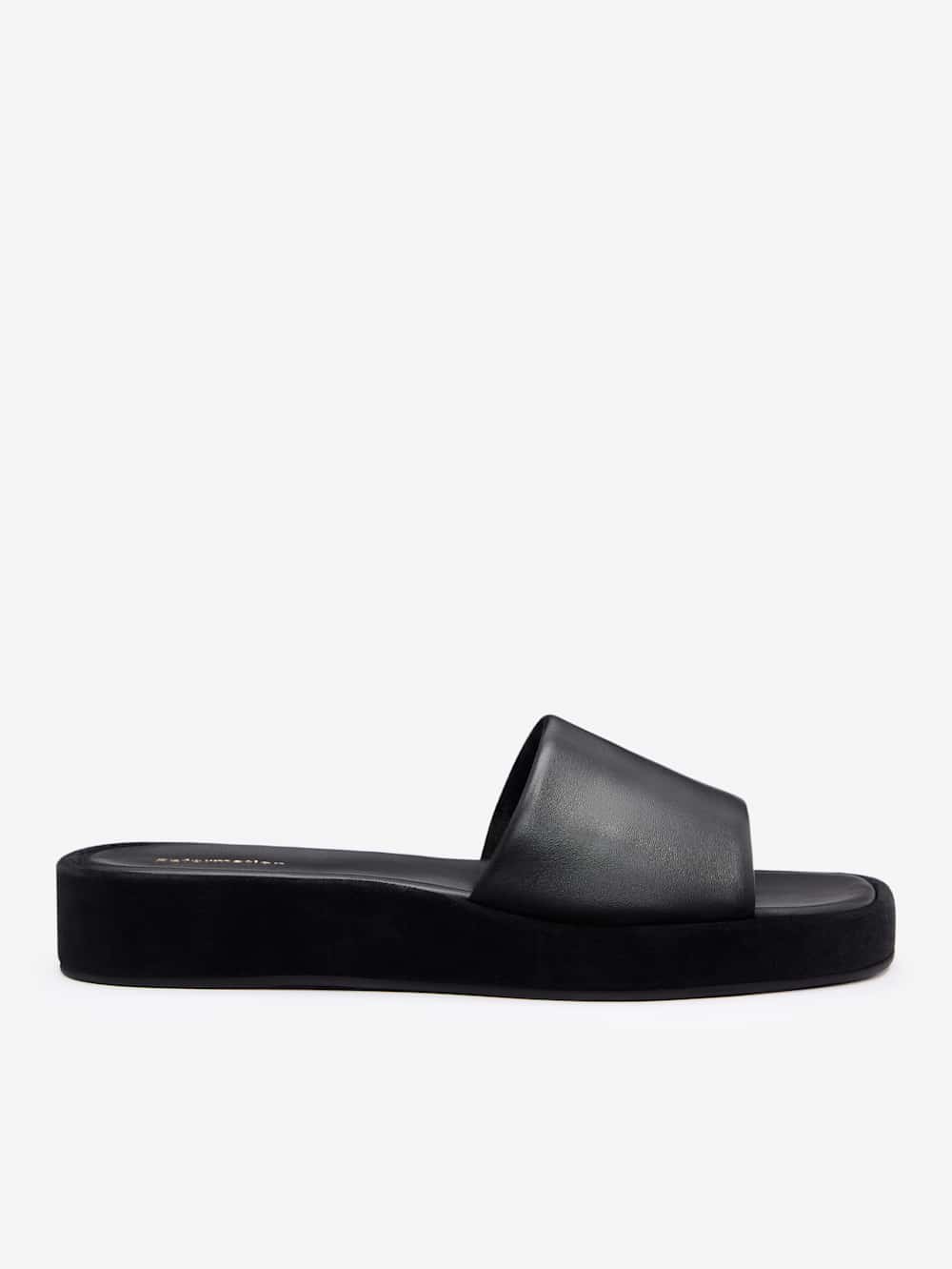 Reformation Esme Platform Sandal - Black Suede Leather