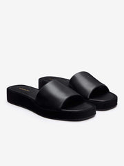 Reformation Esme Platform Sandal - Black Suede Leather