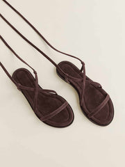 Reformation Jamie Flat Sandal - Espresso Suede