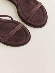 Reformation Jamie Flat Sandal - Espresso Suede