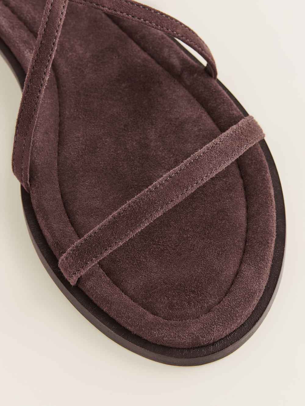 Reformation Jamie Flat Sandal - Espresso Suede