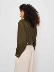 Reformation Hudson Military Twill Jacket - Dark Olive