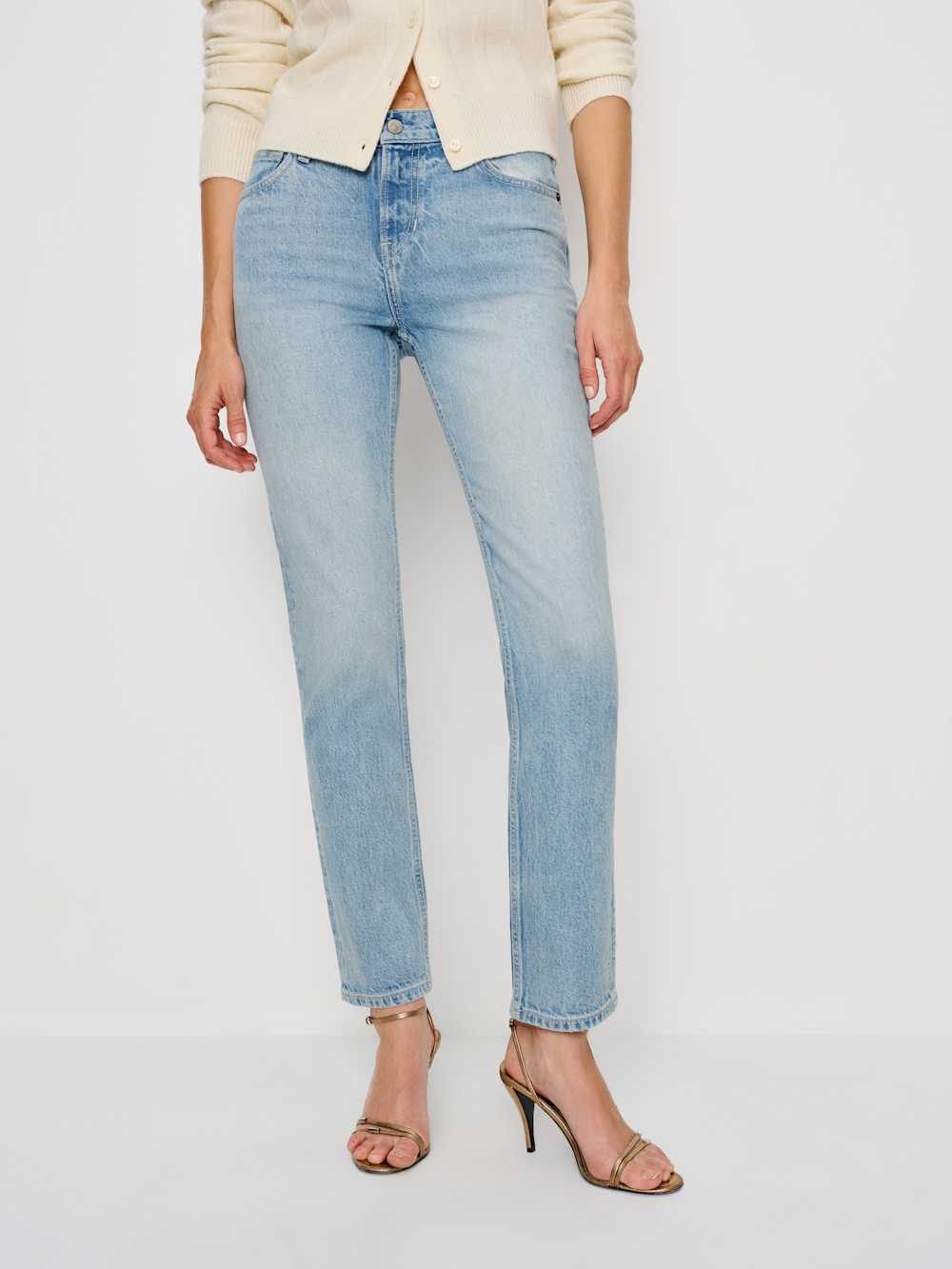 Reformation Luca Stretch Low Rise Slim Straight Cropped Jeans - Daly