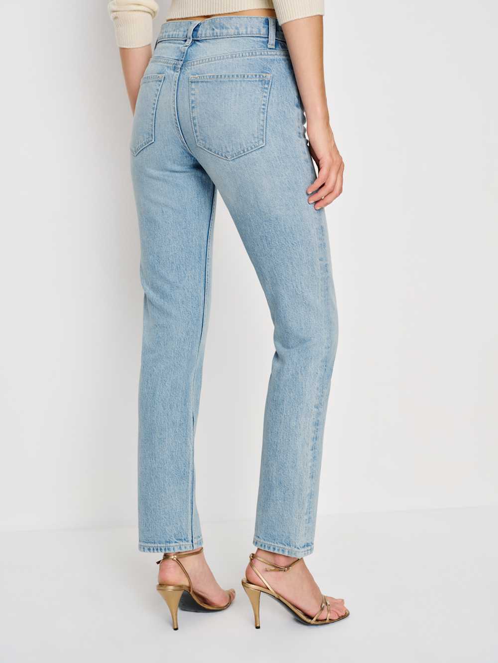 Reformation Luca Stretch Low Rise Slim Straight Cropped Jeans - Daly