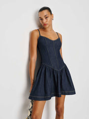 Reformation Lottie Denim Mini Dress - Liffey