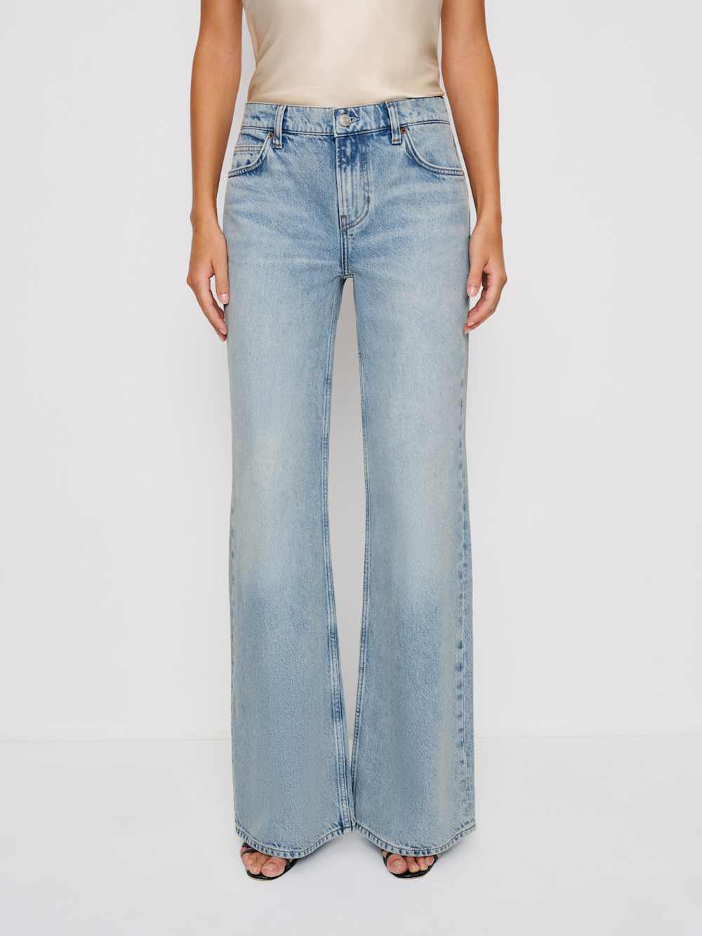 Reformation Kara Low Rise Loose Flare Jeans - Burnett