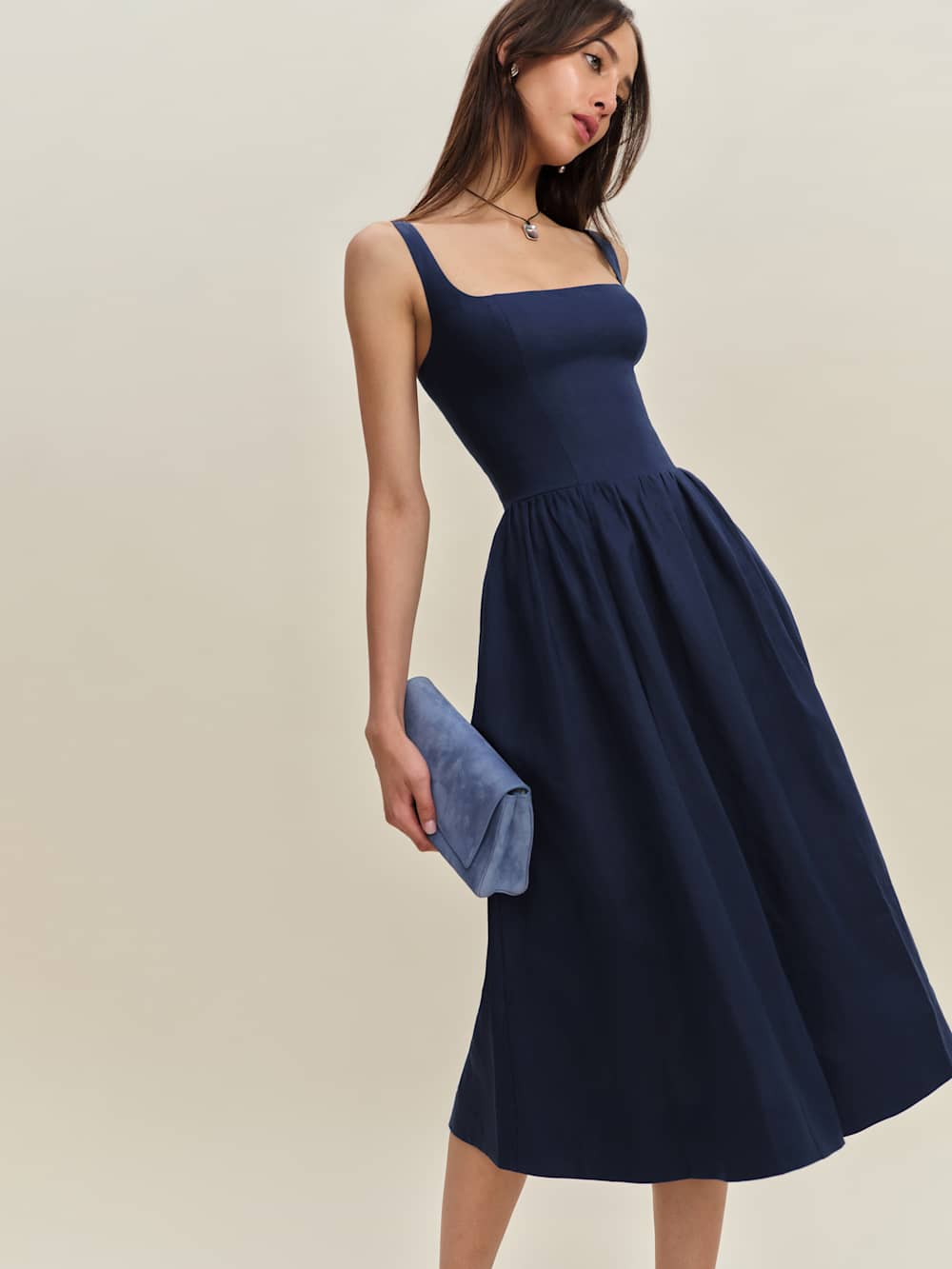 Reformation Janu Linen Dress - Danube