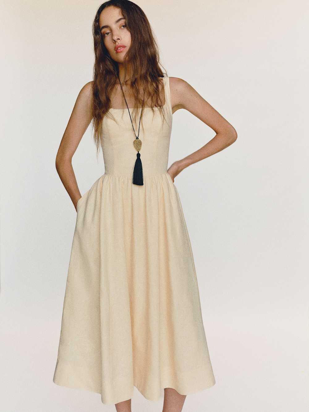 Reformation Janu Linen Dress - Sugar