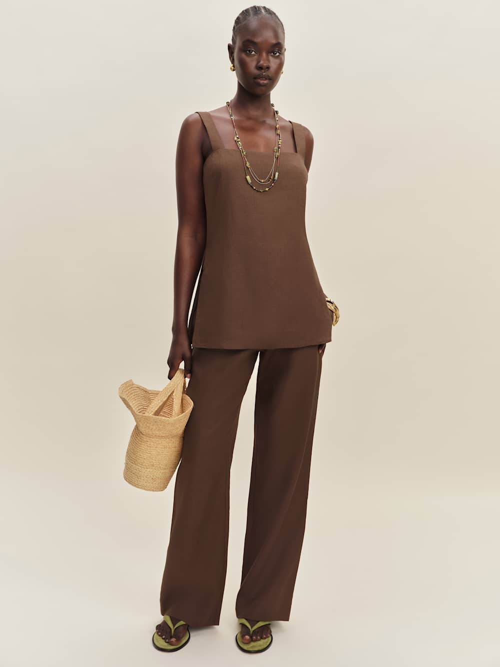 Reformation Kristen Linen Two Piece - Chocolate Cake