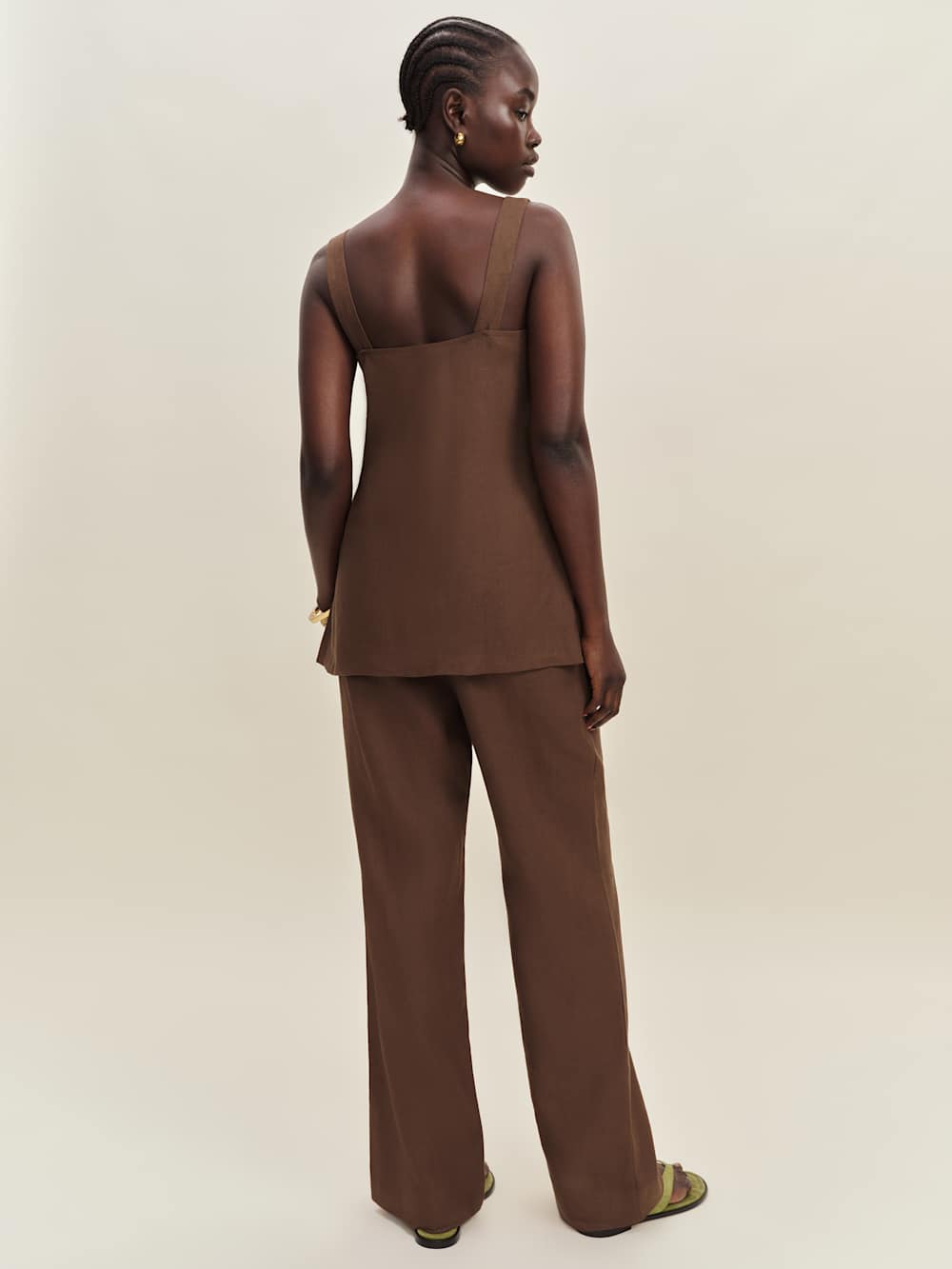 Reformation Kristen Linen Two Piece - Chocolate Cake