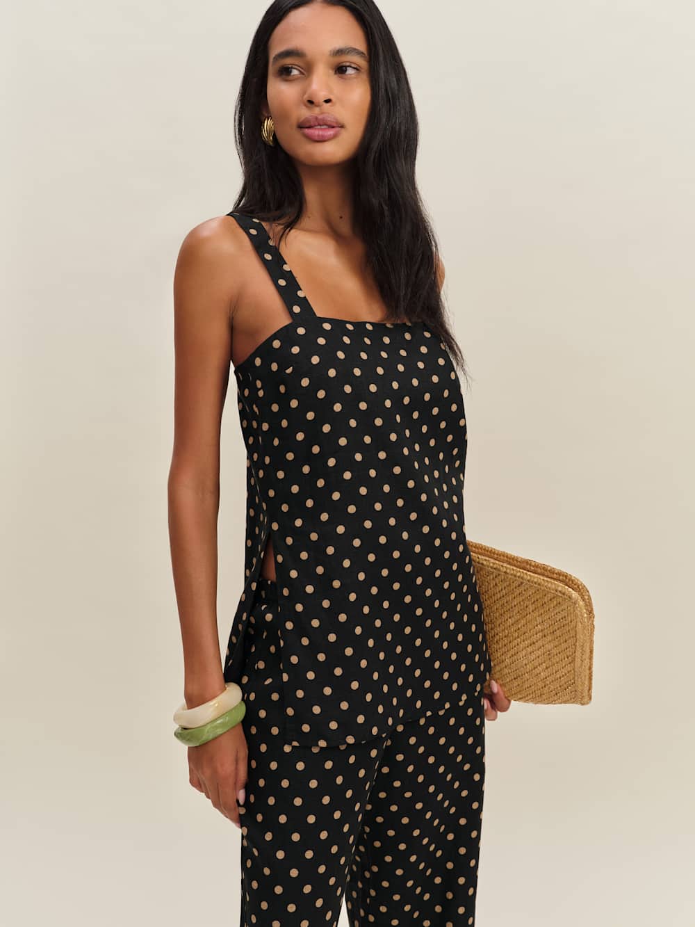 Reformation Kristen Linen Two Piece - Ritz Dot