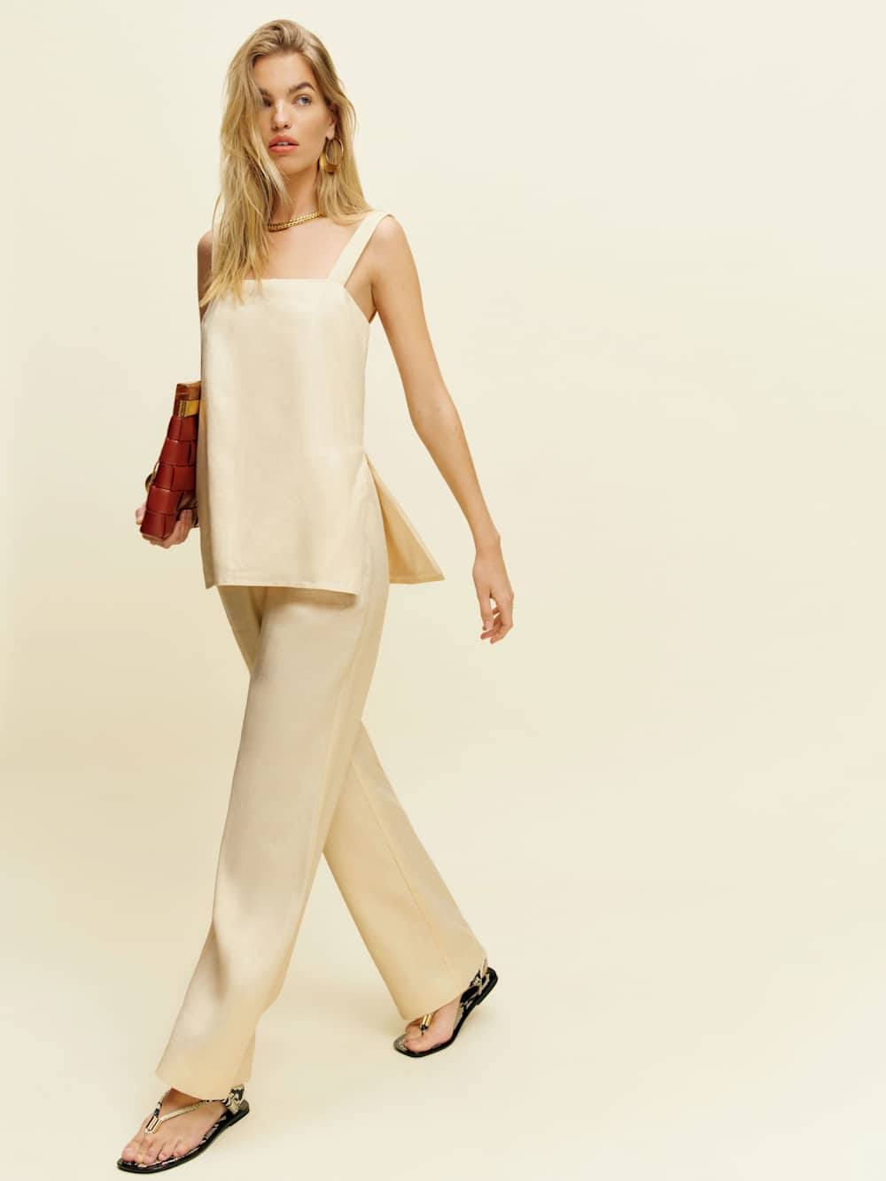 Reformation Kristen Linen Two Piece - Sugar